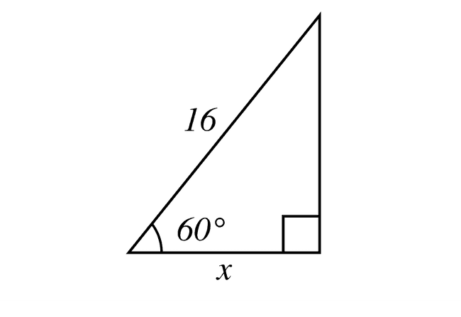 Rätvinklig triangel med kateter x